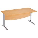 BUREAU DROIT ACTIVITY MÉTAL - L. 80 X P. 80 CM - PLATEAU HÊTRE - PIEDS L 'ALUMINIUM'