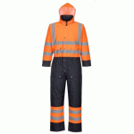 PORTWEST S485 COMBINAISON CONTRAST HI-VIS MATELASSÉE ORANGE/MARINE - TAILLE S - STANDARD