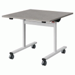 TABLE MALIBU RAB. 80X80 T4 DL STRA ABS BÉTON F186/BLC 9016