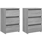 TABLES DE CHEVET 2 PCS SONOMA GRIS 40X35X62,5CM BOIS INGÉNIERIE