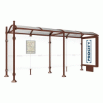 ABRI BUS PROVINCE 5 M CAISSON 1 BARDAGE BOULE ASPECT CORTEN - PROCITY