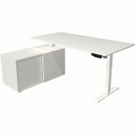 BUREAU RÉGLABLE EN HAUTEUR RANGEMENT MOVE 1 - BLANC - BLANC - KERKMANN