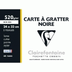 CARTE À GRATTER POCHETTE 2F 24X32CM 520G - NOIR - LOT DE 10