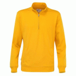 COTTOVER SWEATSHIRT COL ZIPPÉ UNISEX - CERTIFIÉ GOTS JAUNE - TAILLE L