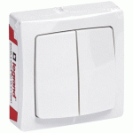 INTERRUPTEUR - DOUBLE TOUCHE - VA-ET-VIENT - EN SAILLIE - COMPLET - BLANC