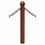 POTELET PROVINCE Ø114 MM CHAINES 2 ANNEAUX BOULE ASP CORTEN - PROCITY