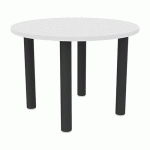 TABLE DE RÉUNION 4 PIEDS Ø 100 CM BLANC/ANTHRACITE - QUADRIFOGLIO