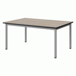 TABLE MALIBU 120X80 T2 4P STRA ANTIB ACACIA/NOIR GRIS 9006
