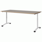 TABLE MALIBU 180X80 T3/T6 DL ST ALAISÉ GRIS U727/BLC 9016