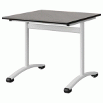 TABLE MALIBU 80X80 T5 DL STRA BÉTON F186/NOIR BLC 9016