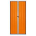 ARMOIRE MÉTAL CLASSTOUT COLOR - A RIDEAUX - L. 90X- H. 180 CM - CORPS ALUMINIUM  - RIDEAUX ORANGE