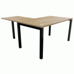 BUREAU ASTRO ARCHE 140X80 + EXTENSION 60X80 CHÊNE VIEILLI/NOIR - BURONOMIC