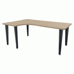 BUREAU EVIDENCE ASYMÉTRIQUE 180X120 RETOUR G CHÊNE NATUREL/ANTHRACITE - VINCO