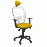 CHAISE JORQUERA EN MAILLE BLANCHE AVEC APPUI-TÊTE FIXE ET ASSISE BALI - AMARILLO