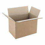 LOT DE 25 - CARTON CAISSE AMÉRICAINE KRAFT BRUN SIMPLE CANNELURE L 35 X L 23 X H 25 CM