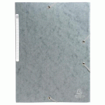 LOT DE 50 - CHEMISES À ÉLASTIQUES CARTE LUSTRÉE 3 RABATS MONOBLOC - GRIS