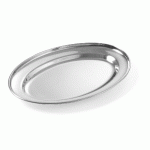 PLATEAU DE SERVICE OVALE EN ACIER INOXYDABLE 500 X 350 MM