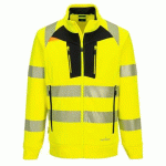 PORTWEST DX477 SWEAT ZIPPÉ À COL CHEMINÉE DX4 HI-VIS JAUNE/NOIR - TAILLE S