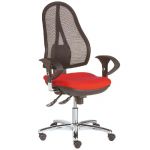SIÈGE DE BUREAU OPEN POINT DELUXE - MAILLE FILET - DOSSIER NOIR - ASSISE ROUGE