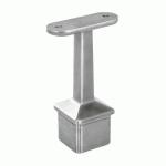 SUPPORT MAIN COURANTE CARRÉE 40 X 40 MM - INOX 304 - FIXE POUR PROFIL PLAT - DROIT - BROSSÉ DESIGN PRODUCTION