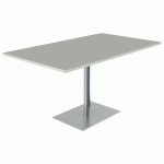 TABLE MENORCA 140X80 T6 - ÉP. 24MM STR ABS GRIS PERLE/CHROMÉ - MOBIDECOR