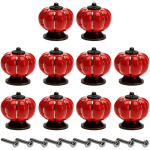 PETITES ECREVISSES - 10 PCS BOUTONS DE TIROIR EN CÉRAMIQUE 40MM POIGNÉE MEUBLE POUR PLACARDS DE CUISINE - ROUGE