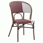 BRIDGE VINCENNES STRUC ALU BOIS ASS/DOS WICKER BORDEAUX/BLC - STAMP