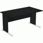 BUREAU DROIT AVEC PIEDS L FAST - 140 CM - NOIR - NOIR/ALU