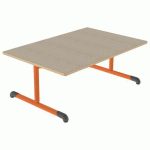 TABLE BANDANA 120X80 T1 DL STR POLY. ÉRABLE G. BEIGE/PAPAYE - MOBIDECOR