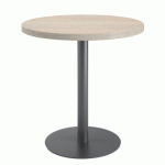 TABLE DE RÉUNION RONDE ECLA CHÊNE GRIS Ø 80 CM PIÈTEMENT ANTHRACITE