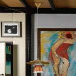 LAM SUSPENSION 4555, 3 ABAT-JOUR, OR/ARGENT/CUIVRE