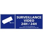 SIGNALETIQUE.BIZ FRANCE - PANNEAU INFORMATION SURVEILLANCE VIDÉO 24 H/24. G0325. SIGNALISATION INFORMATION SÉCURITÉ. AUTOCOLLANT, PVC OU ALU