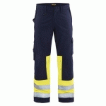 PANTALON DE TRAVAIL MULTINORMES MARINE/JAUNE FLUORESCENT TAILLE 46C - BLAKLADER