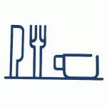 PICTOGRAMME NEOSIGN 3D MUR RESTAURATION BLEU - MANUTAN COLLECTIVITÉS