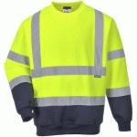 SWEATSHIRT HAUTE-VISIBILITÉ BICOLORE B306 BLEU/JAUNE S - PORTWEST