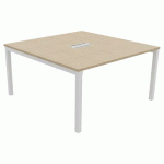 TABLE RÉUNION ASTRO ARCHE 140 X 143 CHÊNE FIL/BLANC - BURONOMIC
