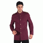 VESTE MAJOR D' HOMME RAYÉ BORDEAUX EPAULETTES TRESSÉES 100% COTON