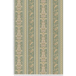 PAPIER PEINT À MOTIF BAROQUE VERT & OR TAPISSERIE STYLE ROCOCO À RAYURES PAPIER PEINT FLEURS & FEUILLES DORÉE POUR COULOIR - VERT, OR