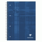 BIND'O BLOCK CAHIER RELIURE INTÉGRALE A4+ 160 PAGES DÉTACHABLES PERFORÉ 4 TROUS PETITS CARREAUX + MARGE ET CADRE EN-TÊTE 4 COULEURS DE BANDES BLEU - BLEU - LOT DE 5