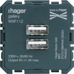 CHARGEUR USB - APPAREILLAGE MURAL GALLERY HAGER WXF112