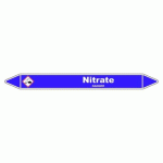 LOT DE 5 - MARQUEUR DE TUYAUTERIE - NITRATE - NFX 08-105 - VINYLE LAMINÉ 450 X 52 MM