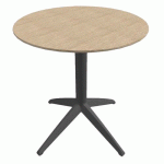 TABLE DOCK Ø 60 PIED ANTHRACITE PLATEAU CHÊNE