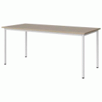 TABLE MALIBU 180X80 T6 4P STRA ABS CHÊNE 1146/BLC 9016 - MANUTAN EXPERT