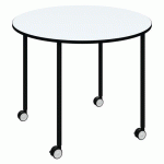 TABLE MOBILE FLEX OFFICE RONDE Ø 96 CM PLATEAU BLANC - PAPERFLOW