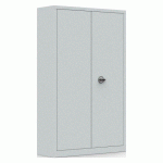 ARMOIRE MÉTAL PORTES BATTANTES MONOBLOC METILY H 198 X L 120 X P 43 CM GRIS CLAIR