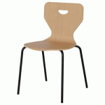 CHAISE MALIBU 4P - T5 - COQUE HÊTRE / ACIER NOIR 9005 - MANUTAN EXPERT