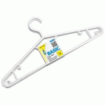 LOT DE 7 - CINTRE EN PLASTIQUE AVEC BARRE, PAQUET DE 3