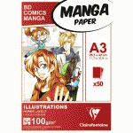 MANGA ILLUSTRATIONS BLOC COLL  CLAIREFONTAINE A3       29,7X42CM 100GR 50F
