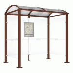 ABRI BUS VOÛTE 2.50 M AVEC BARDAGES LATÉRAUX - ASPECT CORTEN - PROCITY