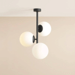 ALDEX PLAFONNIER DIONE, OPALE/NOIR, À 3 LAMPES